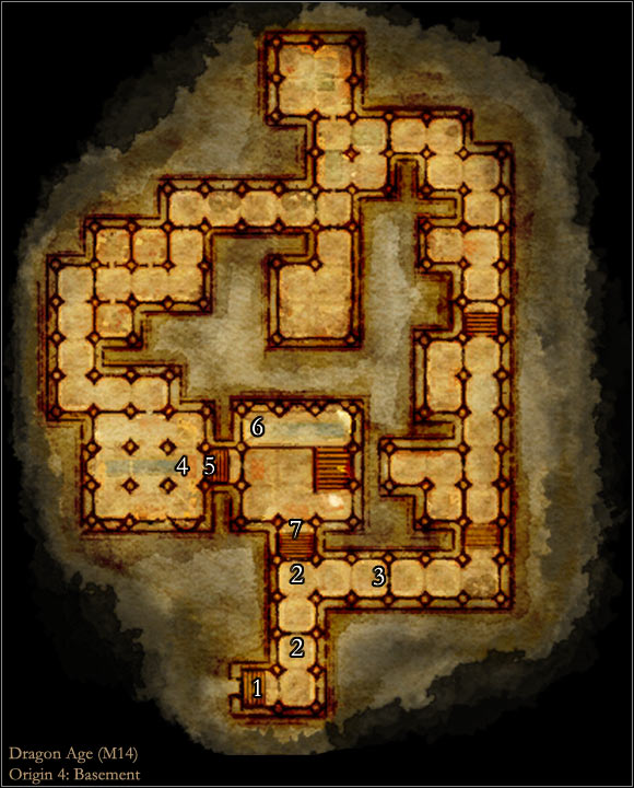 1 - Map M14: Basement - Maps - Dragon Age: Origins - Game Guide and Walkthrough