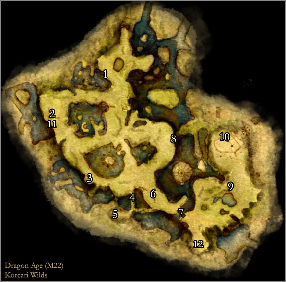 1 - Map M22: Korcari Wilds - Maps - Dragon Age: Origins - Game Guide and Walkthrough