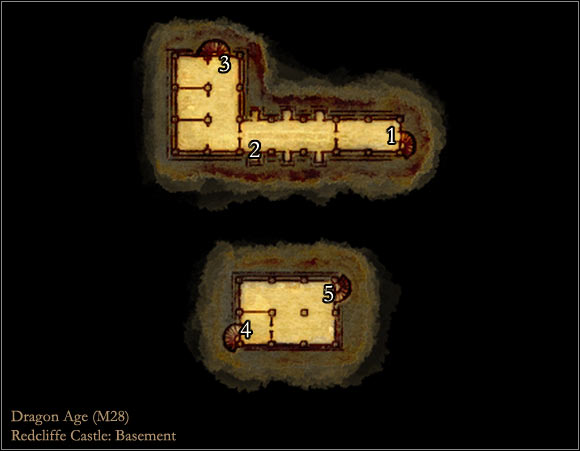 1 - Map M28: Redcliffe Castle - Basement - Maps - Dragon Age: Origins - Game Guide and Walkthrough