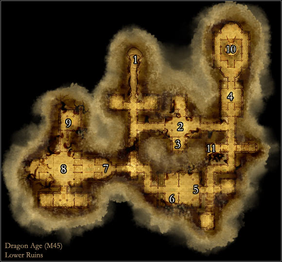 1 - Map M45: Lower Ruins - Maps - Dragon Age: Origins - Game Guide and Walkthrough