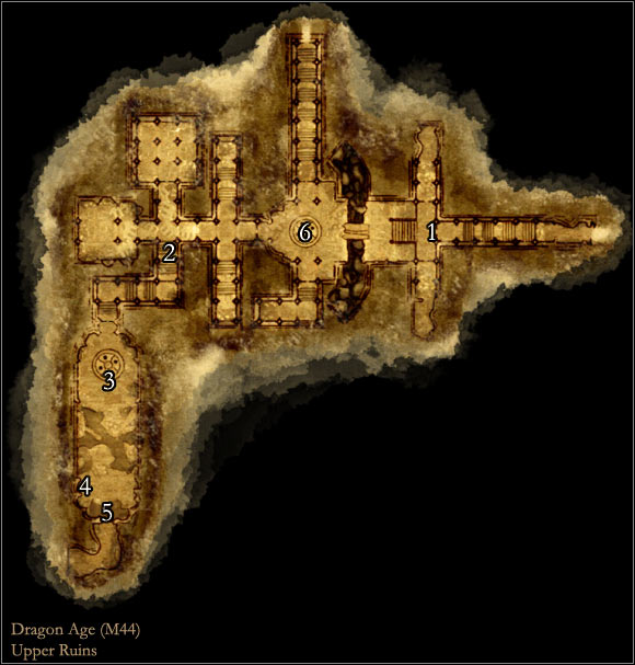 1 - Map M44: Upper Ruins - Maps - Dragon Age: Origins - Game Guide and Walkthrough