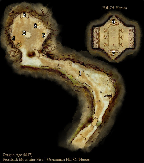 1 - Map M47: Frostback Mountains Pass - Maps - Dragon Age: Origins - Game Guide and Walkthrough