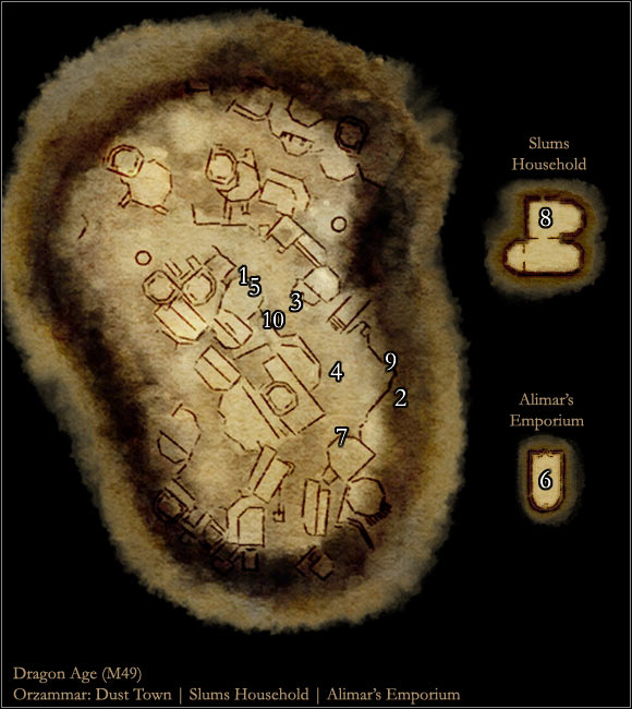 1 - Map M49: Dust Town - Maps - Dragon Age: Origins - Game Guide and Walkthrough