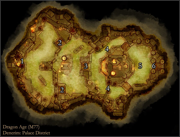 1 - Map M77: Palace District - Maps - Dragon Age: Origins - Game Guide and Walkthrough