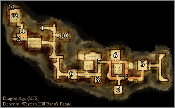1 - Map M75: Denerim - Western Hill Banns Estate - Maps - Dragon Age: Origins - Game Guide and Walkthrough