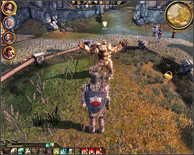 Finish your exploration of the village by clicking on the golem found in the center of a small field (DLC3, 7) - DLC - The Stone Prisoner - The Golem in Honnleath - DLC - The Stone Prisoner - Dragon Age: Origins - Game Guide and Walkthrough