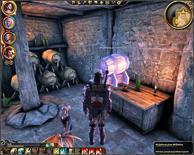 Head on to a small distillery and you should definitely consider clicking on a barrel here (DLC4, 3) - DLC - The Stone Prisoner - The Golem in Honnleath - DLC - The Stone Prisoner - Dragon Age: Origins - Game Guide and Walkthrough