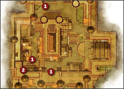 1 - location of mages, 2 - mage boss. - Walkthrough - Chanters Board - Side Quests - Dragon Age: Origins - Awakening - Game Guide and Walkthrough