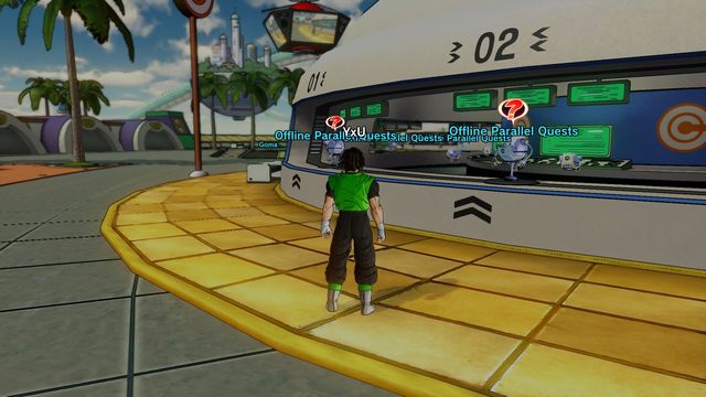 You can begin the quest by talking to the robot at the Offline Parallel Quests stand. - Parallel Quests (PQ) - Dragon Ball: Xenoverse - Game Guide and Walkthrough