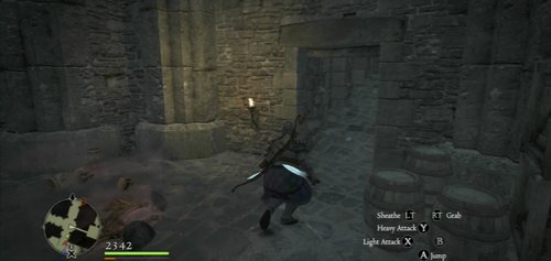 On the premises, turn right to a small passage - Deny Salvation - Act VI - Dragons Dogma - Game Guide and Walkthrough