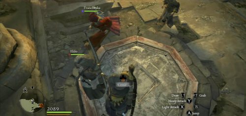 In order to open the way to the Dragon, activate three buttons on the ground (step on them) - Final Battle - Act VI - Dragons Dogma - Game Guide and Walkthrough