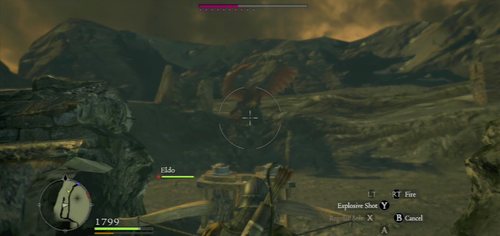 On the rocks at the edges of the arena there are ballistas - Dragon (Grigori) - Act VI - Dragons Dogma - Game Guide and Walkthrough