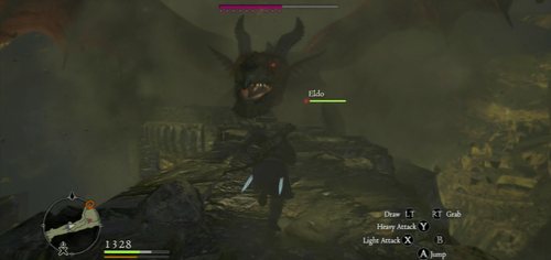 Halfway through, the Dragon will leap on the wall - don't go back - Dragon (Grigori) - Act VI - Dragons Dogma - Game Guide and Walkthrough