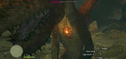 If you're playing a capable Strider, you can also grab the Dragon's tail and climb up to his heart - Dragon (Grigori) - Act VI - Dragons Dogma - Game Guide and Walkthrough