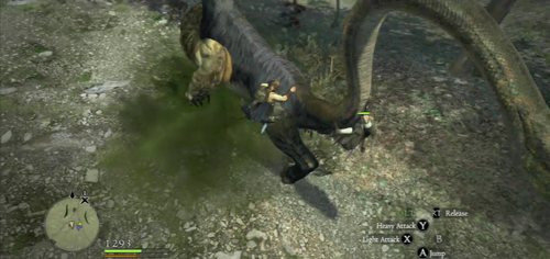 The most comfortable position to attack is on the beast' body - Chimera and Gorechimera - Bestiary - Dragons Dogma - Game Guide and Walkthrough