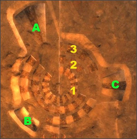 Set the circles in such way that they look as on the screen - Nadoret 2 (After the quest 13. A toll is not enough) - p. 2 - Side quests - Drakensang: The River of Time - Game Guide and Walkthrough