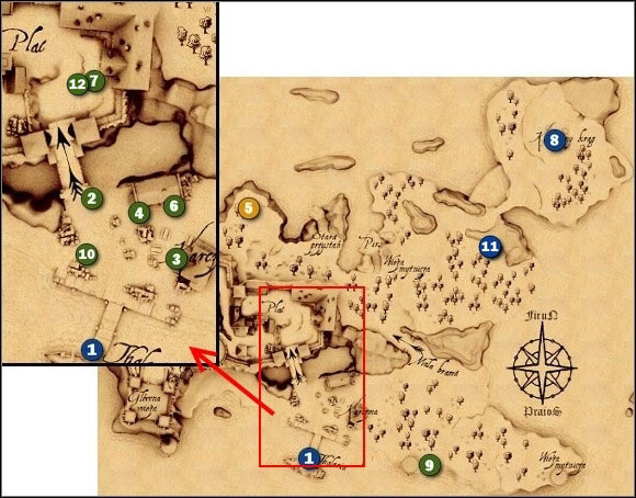 1 - M9 Customs stronghold Thurstein - Maps - Drakensang: The River of Time - Game Guide and Walkthrough