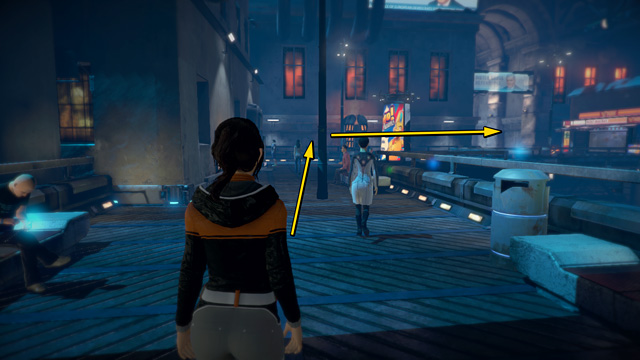 Turn right, pass the billboard and again turn right - Meet up with Baruti Maphane - Chapter Two: Awakenings - Europolis - Dreamfall: Chapters - Game Guide and Walkthrough