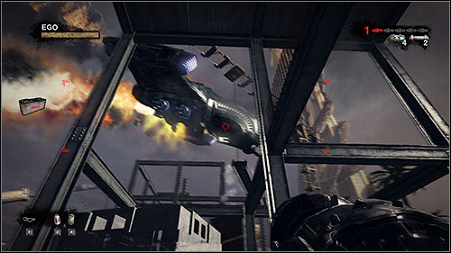 Return to the crane, insert the new battery and make use of the demolition ball on the nearby building's wall to create a passage into the alien base - 7.2. The Duke Dome: Part 2 - Campaign - Duke Nukem Forever - Game Guide and Walkthrough