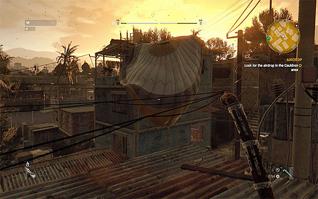 Look for the parachute. - 3: Airdrop - Main quests - The Slums - Dying Light - Game Guide and Walkthrough