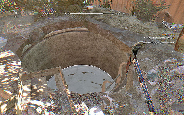 You need to jump into the hole here - 10: Public Face - Main quests - Old Town - Dying Light - Game Guide and Walkthrough