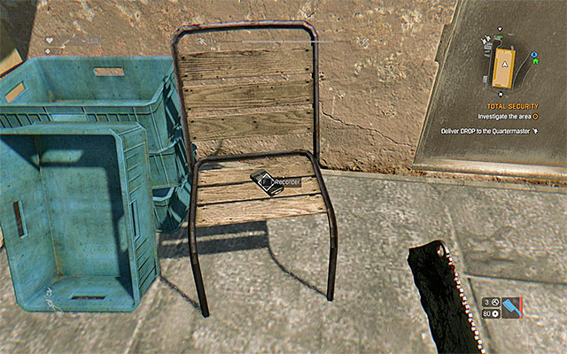 You will find the recorder on the chair. - 23: Total Security - Side quests - The Slums - Dying Light - Game Guide and Walkthrough