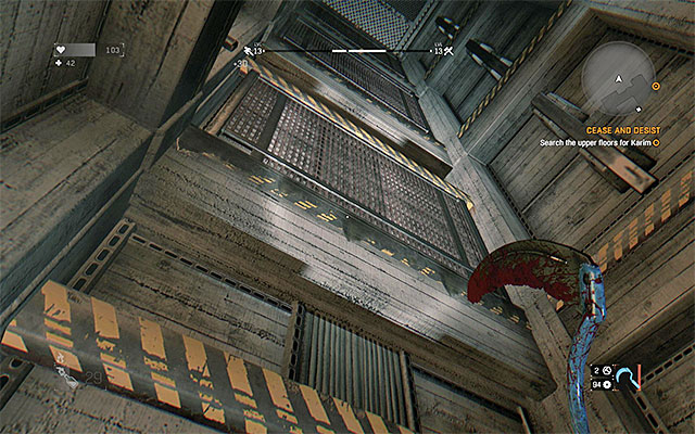 You have to do some climbing in the elevator shaft. - 32: Cease and Desist - Side quests - The Slums - Dying Light - Game Guide and Walkthrough