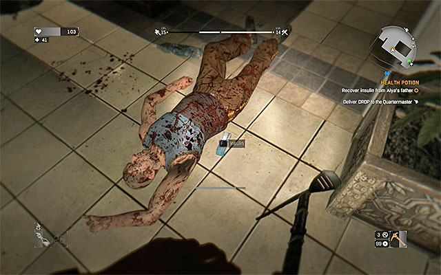 You find insulin next to Ekrems corpse - 9: Health Potion - Side quests - Old Town - Dying Light - Game Guide and Walkthrough