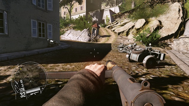 It is too bad that you cannot use these bikes. - Mission 7 - Chateau Assault in Loue Valley - The single player campaign mode - Enemy Front - Game Guide and Walkthrough