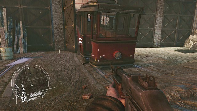 The tram got stuck. Shame... - Mission 16 - The Fall of Warsaw - Singleplayer campaign mode - Enemy Front - Game Guide and Walkthrough