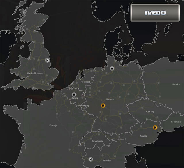 IVEDO trucks are offered in six cities - Truck dealers: IVEDO (Map) - Truck dealers - Euro Truck Simulator 2 - Game Guide and Walkthrough
