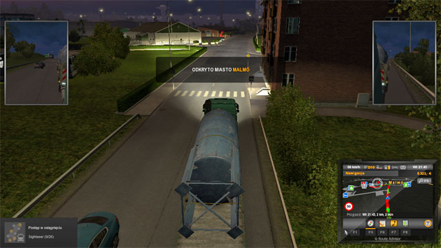 The motorway and the road going through the middle of the city are the only wide roads around - Sweden (part 2) - Cities - Euro Truck Simulator 2: Scandinavian Expansion - Game Guide and Walkthrough