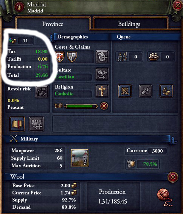 Total income from provinces is the outcome of many different factors - Taxes, production, tariffs - The Budget - Europa Universalis IV - Game Guide and Walkthrough