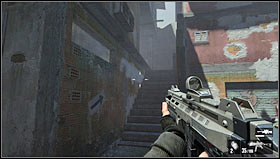 After the fight search the map and find the ammo - Level 02: Slums - Walkthrough - F.3.A.R. - Game Guide and Walkthrough