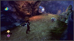 Once you reach Hobbes blocking the passage, turn right and swim along the underground river [1] to approach the enemy from behind - Leaders and Followers - p. 2 - Walkthrough - Fable III - Game Guide and Walkthrough