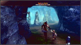 The girl is at the end of the cave [1], next to some wooden boxes - Brightwall Village - p. 1 - Side Missions - Fable III - Game Guide and Walkthrough
