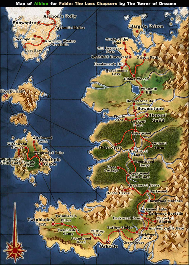 Albion World Map - Fable: The Lost Chapters - Game Guide and Walkthrough