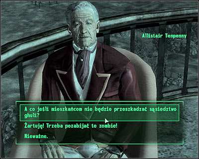 Tenpenny will give you a list of people who need to be persuaded into letting the ghouls live in the tower - Tenpenny Tower: Tenpenny Tower - Side quests - Fallout 3 - Game Guide and Walkthrough