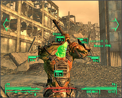 Before you start shooting at an enemy character, make sure that you have a chance of actually hitting the target, especially the head area. - Useful hints - Combat - Fallout 3 - Game Guide and Walkthrough