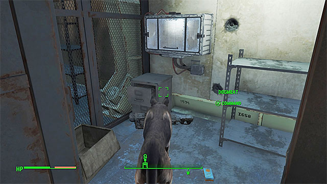 The dog should proceed towards the case with the legendary item - How to unlock the legendary Cryolator weapon early in the game? - FAQ - Frequently asked questions - Fallout 4 - Game Guide and Walkthrough