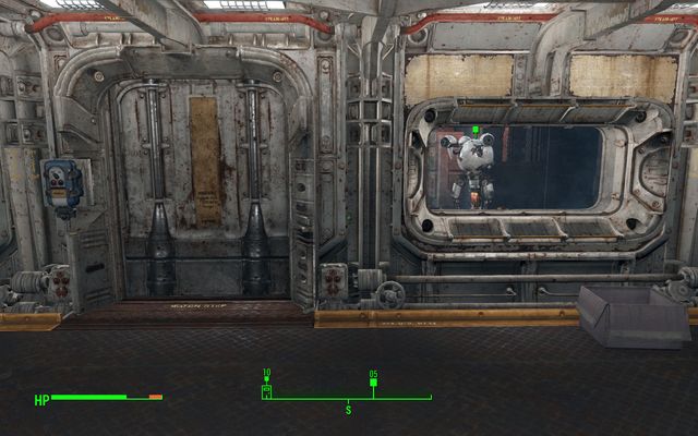 Curie the robot is guarding the entrance to the room - Hole in the Wall - Vault 81 - Fallout 4 - Game Guide and Walkthrough