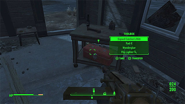 The mitt is located in a small building at the water - Out in Left Field - Diamond City - Fallout 4 - Game Guide and Walkthrough