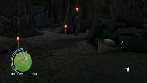Once there, squeeze past the enemy shown in the screenshot, behind his back, and go over to the left side of the cave - Doppelganger - Main missions - Far Cry 3 - Game Guide and Walkthrough