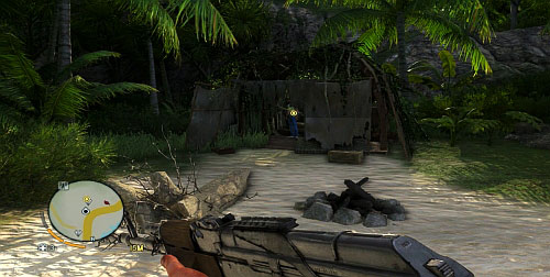 To the left of the shown fragments, you will find a shack made out of the plane fragments, which you need to enter - Pinned to Earth - Plot missions - Far Cry 3 - Game Guide and Walkthrough