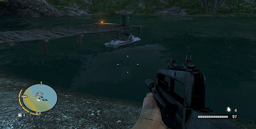 To find the item, dive near the pier shown in the screenshot - The Northern Island - North-western part - Cult Objects - Far Cry 3 - Game Guide and Walkthrough
