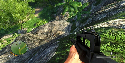 Keep sliding down the rocks (the screenshot), to reach the car wreck, next to which there will be a statuette - The Northern Island - Northern part - Cult Objects - Far Cry 3 - Game Guide and Walkthrough