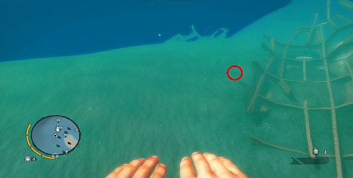 Swim up to the marked area, where there is a sunken shipwreck - The Northern Island - South-western part - Cult Objects - Far Cry 3 - Game Guide and Walkthrough