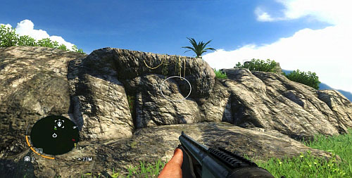 Once you near the place marked with number 9, look around for a ledge with vine hanging down from it, shown in the above screenshot On the top you will find an altar and the statuette - The Northern Island - Southern part - Cult Objects - Far Cry 3 - Game Guide and Walkthrough