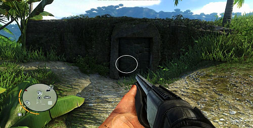 In the marked area you will face a destructible wall, that blocks off the entrance to the bunker - The Northern Island - South-eastern part - Cult Objects - Far Cry 3 - Game Guide and Walkthrough