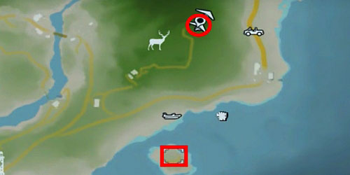 In order to get this statuette, you again need to use a hang-glider from the area marked in the screenshot above(the circle) - The Northern Island - Northern Peninsula - Cult Objects - Far Cry 3 - Game Guide and Walkthrough